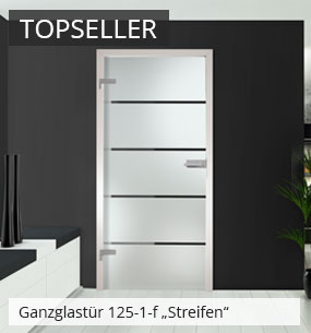 Glastür 125-1-f mit Streifendekor